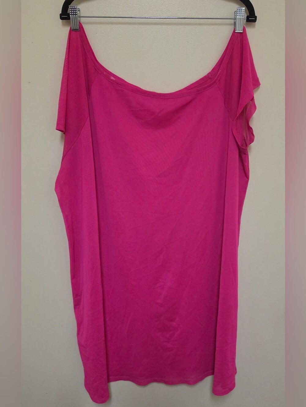 Torrid Mesh Off-Shoulder Coverup Dress Size 2 Color Pink Glo (Fuchsia) EUC